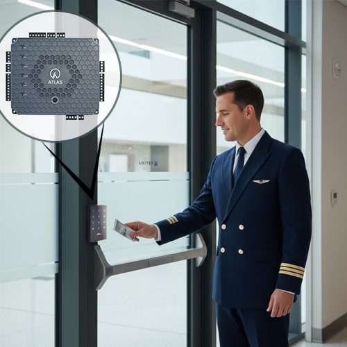 United Airlines using intelligent gate entry to improve parking lot security & traffic flow